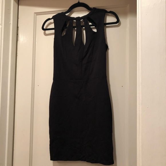 Black Cutout Mini Dress w/ Open Back - Picture 3 of 5